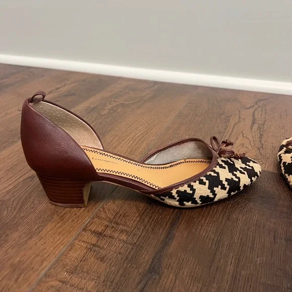 Pilcro and the Letterpress Houndstooth Heeled D'Orsay Pumps - Size 6M - Picture 2 of 7